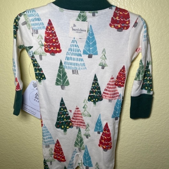 Burt's Bees Snug-fit Whimsical Sleeper Fold-over Cuff Organic Cotton 0-3 Months - Picture 3 of 6